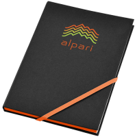 Travers Hard Cover Notebook With Coloured Elastic & Edge