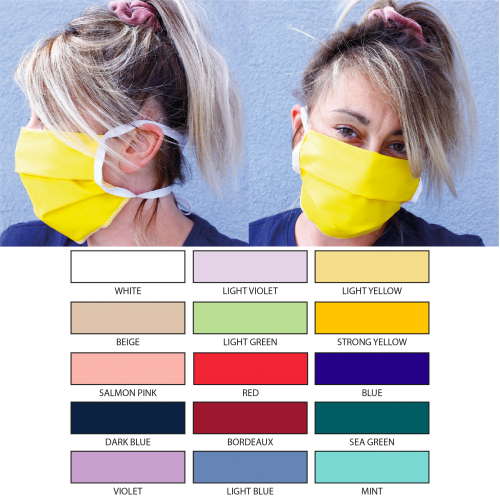 Plain Material Universal Size Coloured Face Masks OEKO-TEX